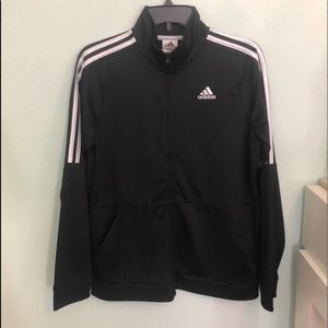 Adidas Black Jacket With White Stripes